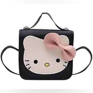 Hello Kitty - mini Black Crossbody Purse with Pink Bow